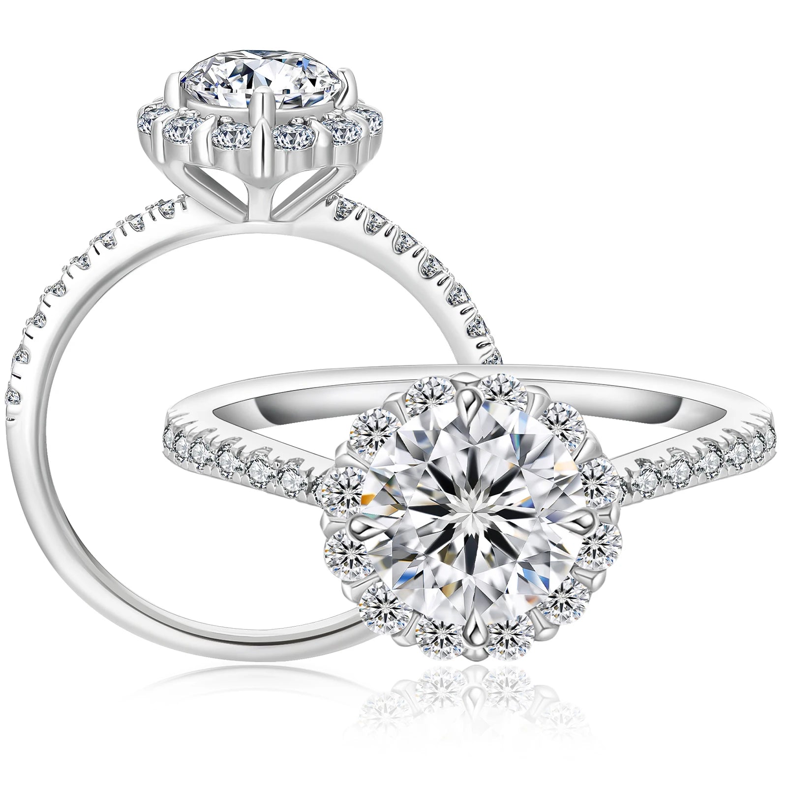 18kt White Gold IGI Certified Laboratory-Grown Diamond  Elegant Wedding Band Brilliant Cut Lab Diamond Women Engagement Ring