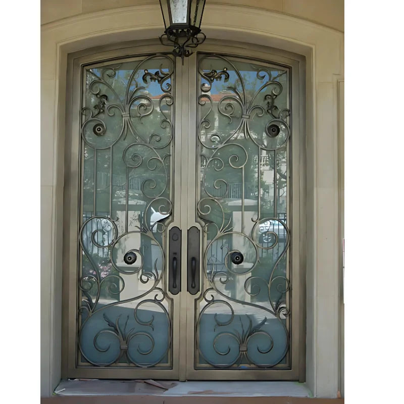 Ornamental Iron Entrance Door with Artistic Metal Design Made in Vietnam for Durable Stylish Front Door Installations