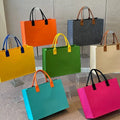 MU Two-tone Color Felt Bag Customized Gift Bags Handbag Grocery Premium Summer Felt Tote Shopping Bag