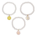 New Colorful Oil-dripping Flower Bracelet Handcrafted Rice Beads Pearl Beaded Bracelet Set for Children Gift