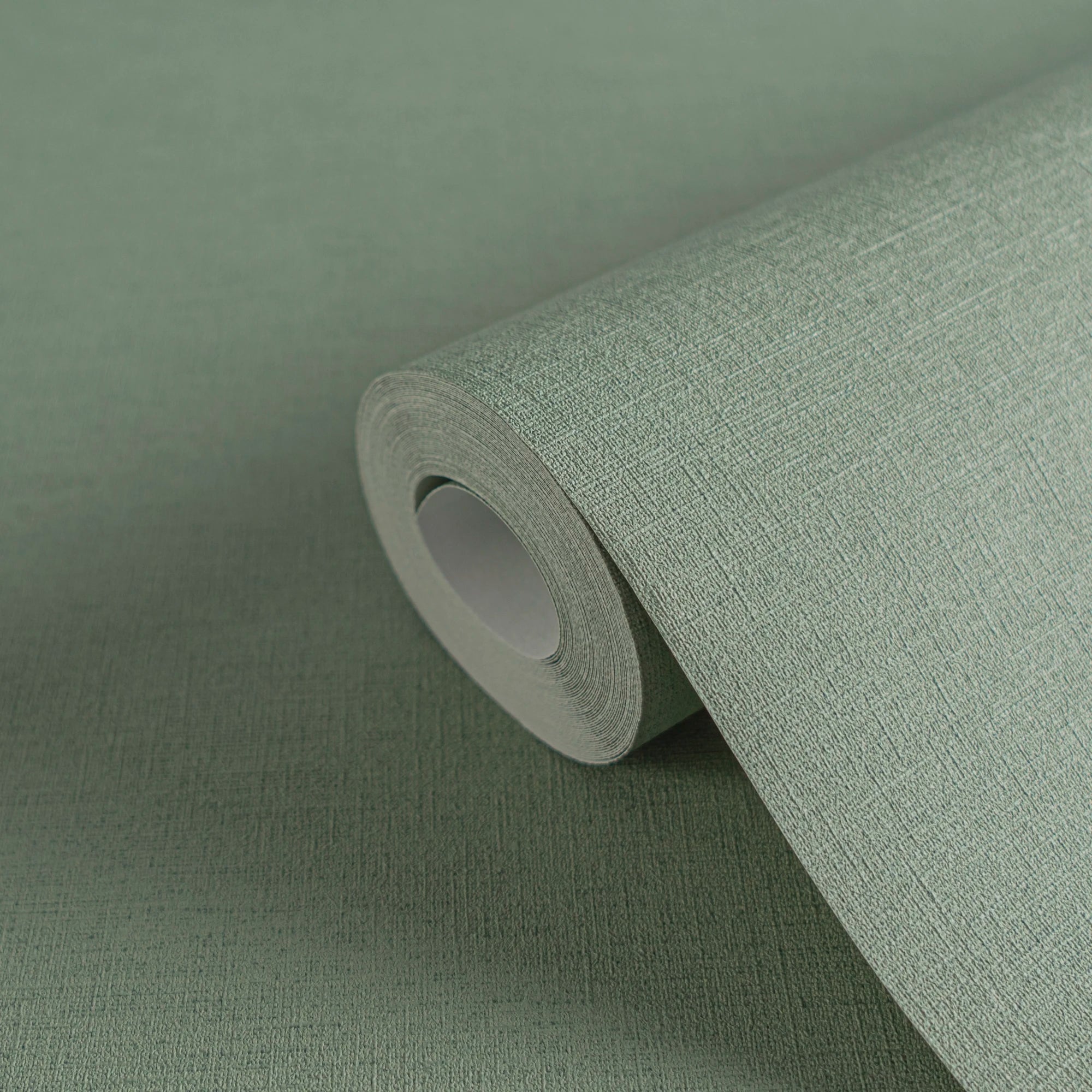 Germany Made European Plain Wallpaper Rolls Dark Green Non Woven Vinyl Slightly Structured Mould-Proof Kitchen Living Room Hotel