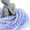 Wholesale Natural Blue Lace Agate Beads Real Round Chalcedony Stone Bead Strands for Jewelry Making 4mm 6mm 8mm 10mm 38cm