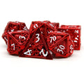 Wholesale 7-Piece Polyhedral Metallic Copper Dice Set 16mm Red Painted Metal Dice for Games