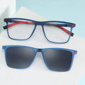 FEROCE ECO Bio TAC TR Stylish Clip-on Polarized Full-Rim Unisex Square Sunglasses with Luxury Design Solid Pattern for Adults