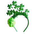 St. Patirick's Day Green Headbands Shamrock Pattern Party Headbands for Lucky Irish Party Favors Decorations