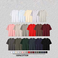 OEM Customize logo Design 230g Heavyweight Cotton Short-sleeved Slightly Dropped Shoulder Summer Round Neck Solid Color T-shirt