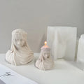3D New Masked Girl Silicone Aromatherapy Candle Mold DIY Blindfolded Face Portrait Clay Gumpaste Resin Decor Soap Craft Making
