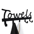 Black Metal Over the Door Flexible Detachable Towel Holder with Hooks for Bathroom and Wardrobe Hanging Organizer