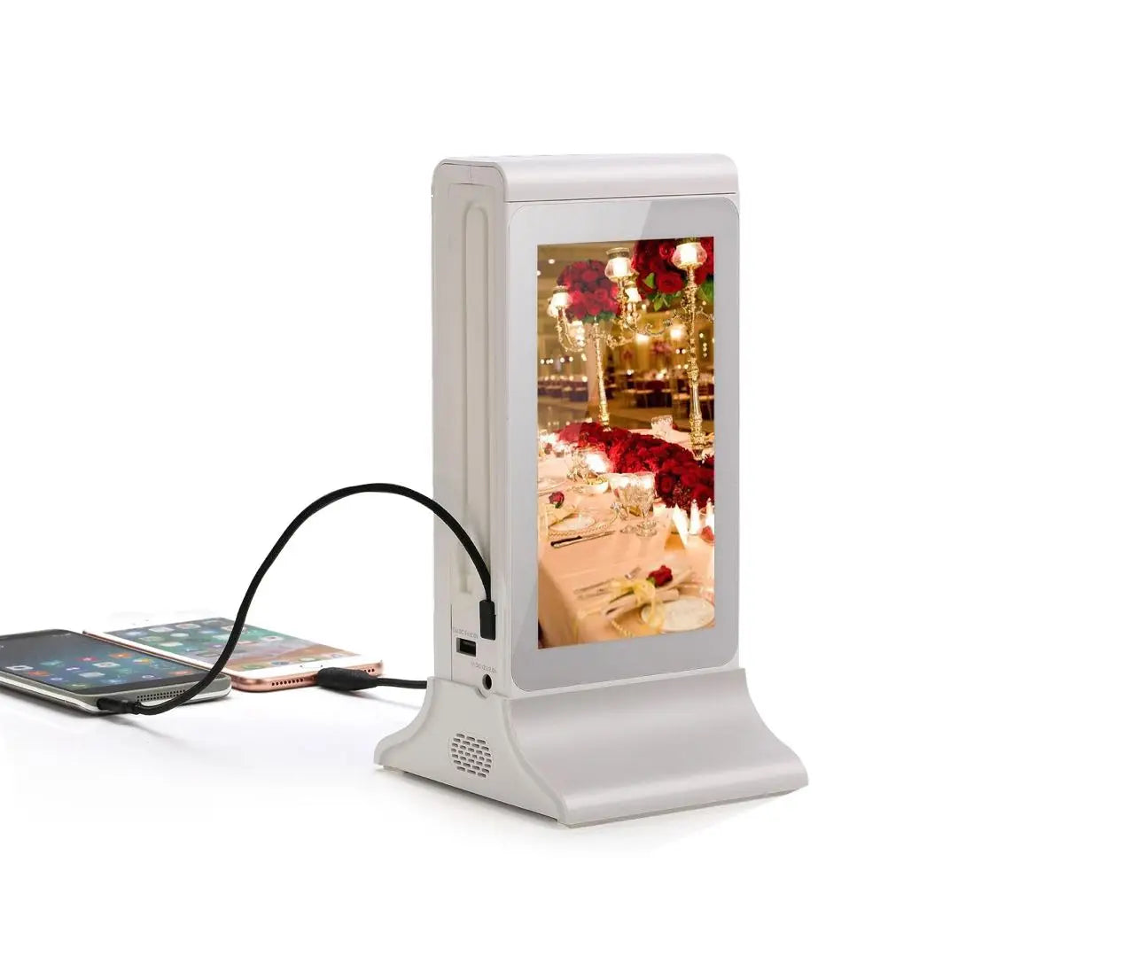 7 Inch LCD Portable DigitalTabletop Phone Charging Advertising Display Sreen Restaurant Interactive Table Advertising Player