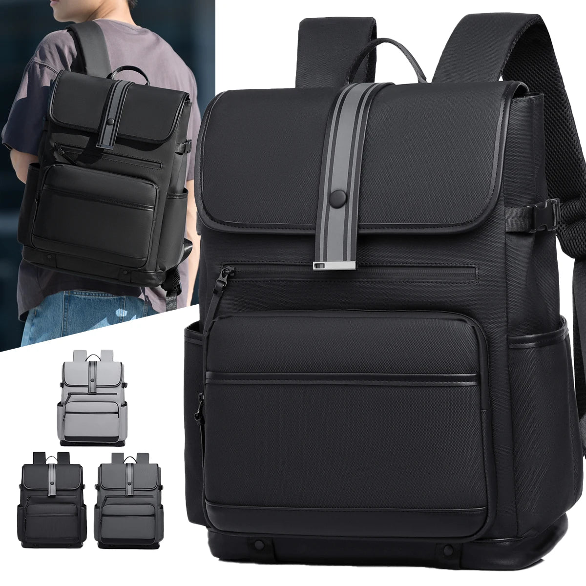 Wholesale Fashion Travel Laptop Rucksack OEM Waterproof Oxford Business Backpack Custom LOGO Work School Bag for Office College