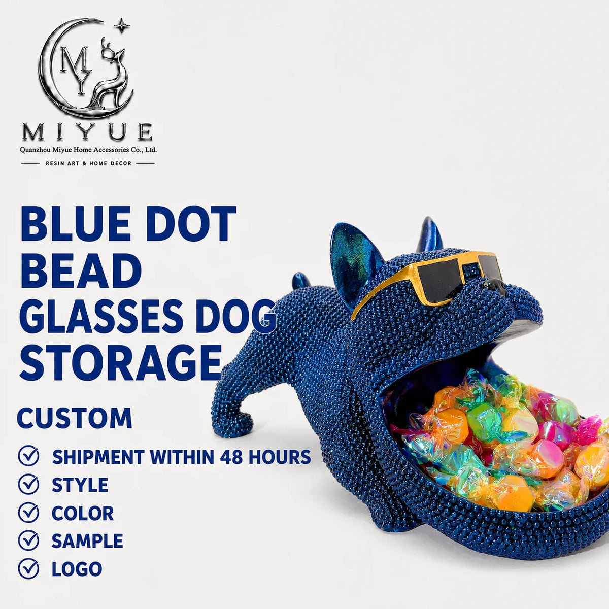Hand Drawn Animal Shaped Resin Ornaments Creative Trendy Glasses Dog Storage Ornament Entrance Outdoor Landscape Animal Crafts MegaBDM