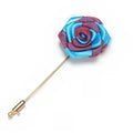 Fashion Men's Ribbon Rose Flower Brooch Pin with Silver Pin for Wedding Party Gift