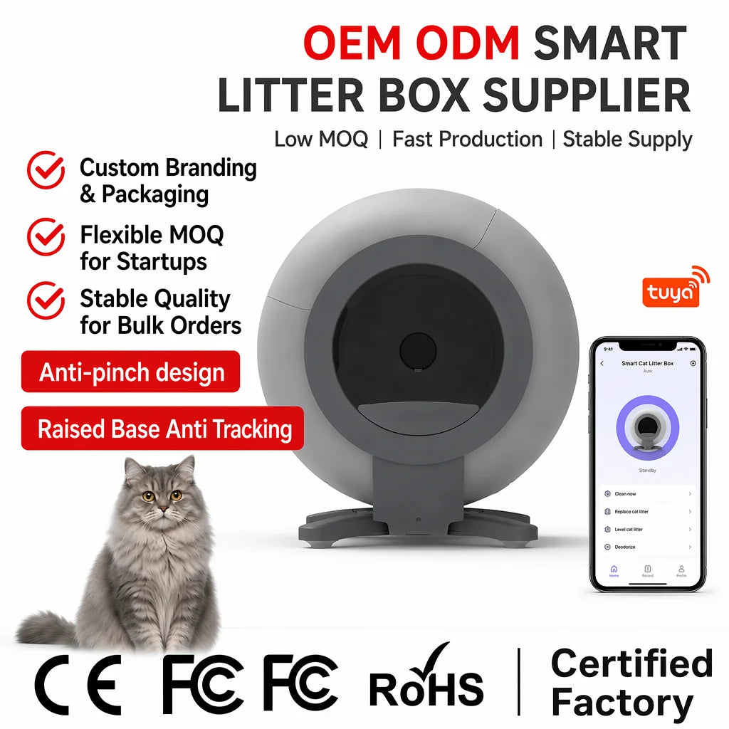 Caja De Arena Automatico 65L Gran Capacidad App Tuya Control De Olores Uso Dn Hogar Smart Venta Al Por Mayor Directo De Fabrica MegaBDM
