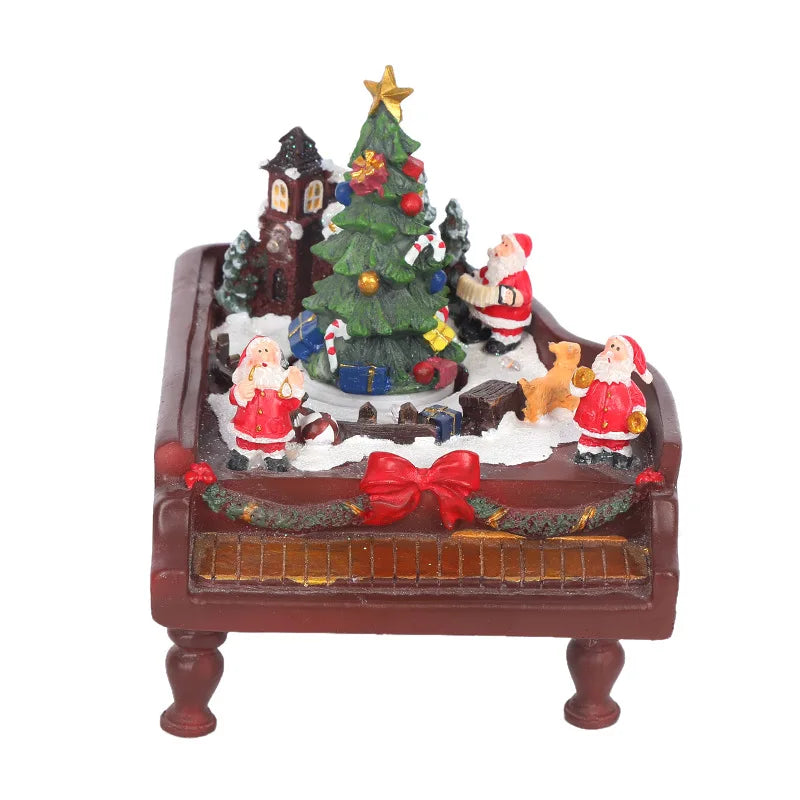 Christmas Decorations Luminous Music Snow House Christmas Creative Ornaments Piano Snow House Christmas Gifts