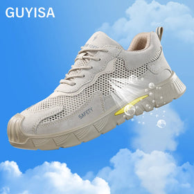 GUYISA Anti-Puncture Safety Shoes with Faux Suede Upper Solid Double Density Polyurethane PU Outsole New Style Insulation 10kv