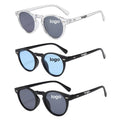 Retro Rice Nail Small Round Frame Sunglasses Men Custom logo Metal Hinge Sunglasses Bright Black Ocean Lens Sunglasses Wholesale