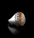 Elegant 925 Sterling Silver Natural Stone Turkish Style Men’s Ring – EU Local Stock