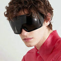 Custom Logo 2025 Fashion Oversized Punk Sun Glasses UV400 Sport Goggles One Piece Lens Sunglasses Men Women