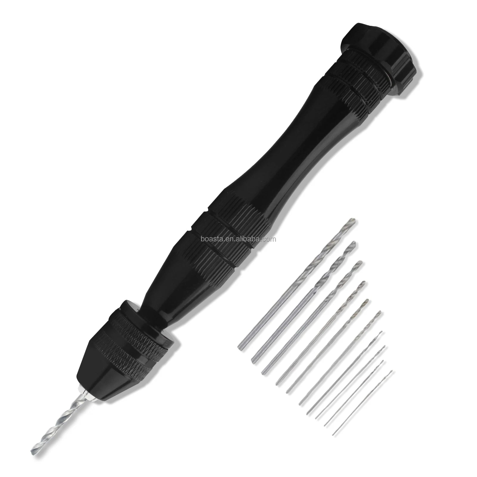 Boasta Manual Pin Vise Hand Drill with 10 Mini Twist Drill Bits for Jewelry Making Resin Craft Wood Metal DIY Tool