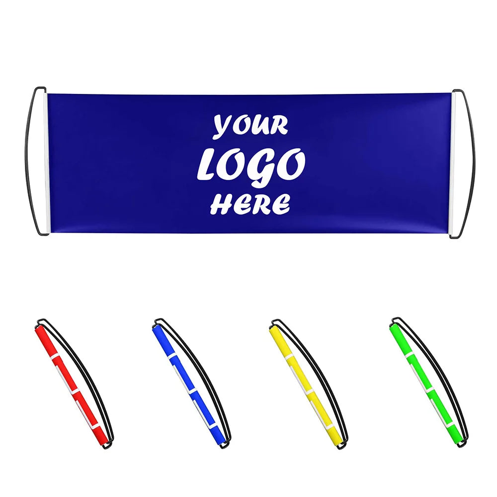 Custom Logo Handheld Retractable Banner Scrolling Flag Pull up Cheer Sign for Promotional Activities