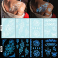 Environmentally Friendly Non-toxic Temporary Water Transfer Luminous Lace Tattoo Stickers