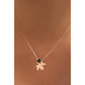 Azuris 925 Sterling Silver Chic Crystal Necklace with Stone Plane Leaf Design Elegant Collection Made in Turkey