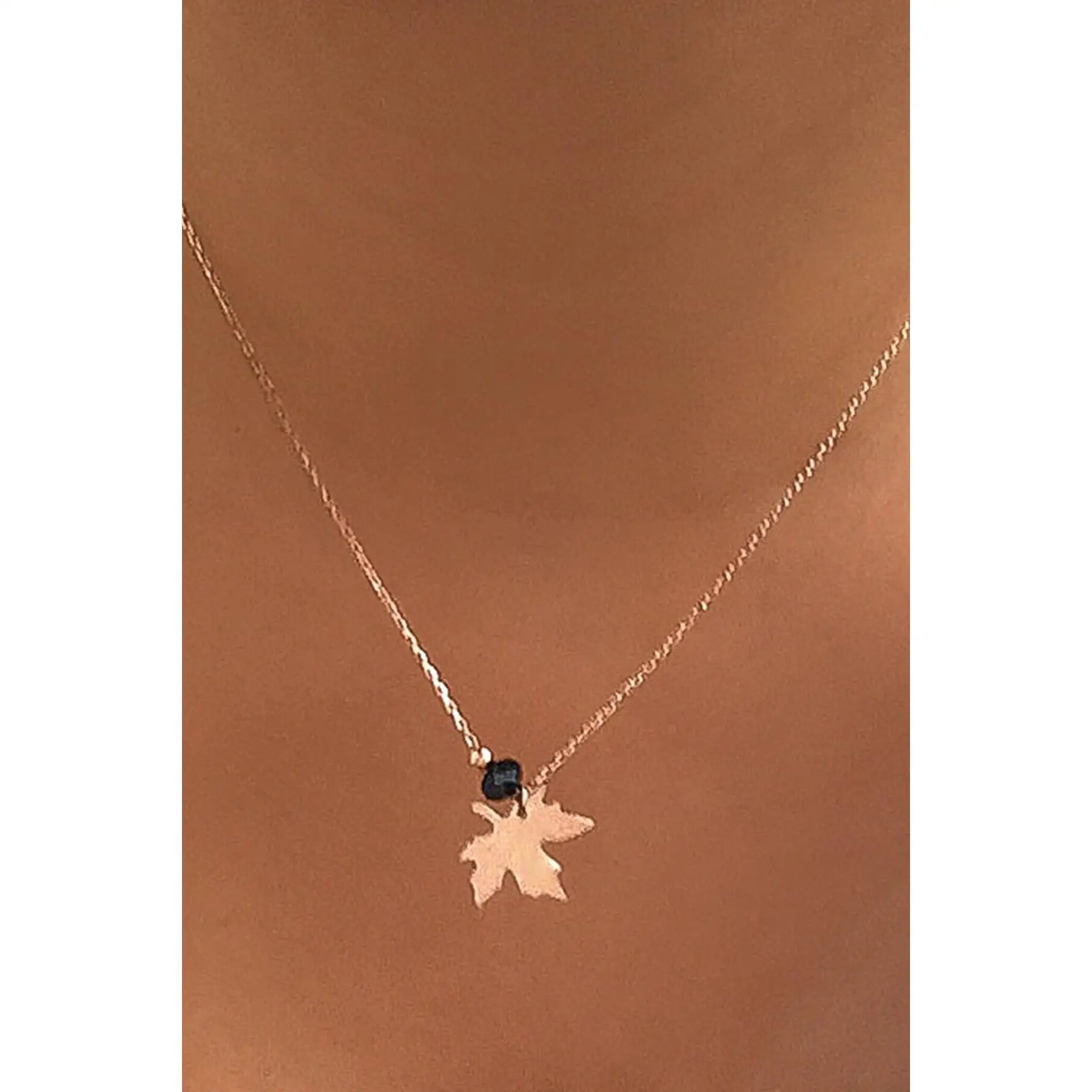 Azuris 925 Sterling Silver Chic Crystal Necklace with Stone Plane Leaf Design Elegant Collection Made in Turkey
