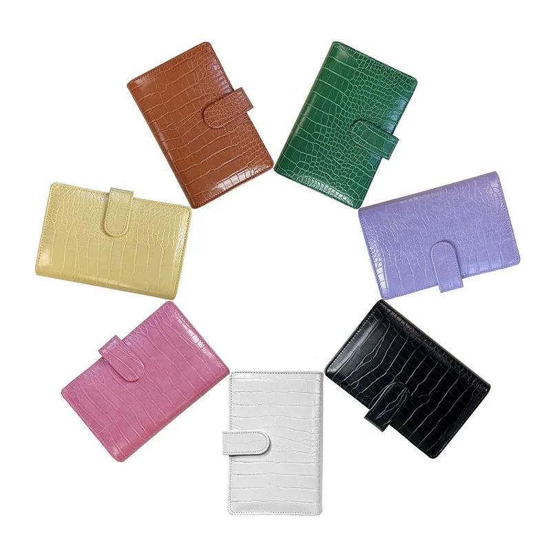 A5 A6 A7 Binder Wallet Cash Envelopes PU Leather Budget Binder Crocodile Pattern Notebook Cover
