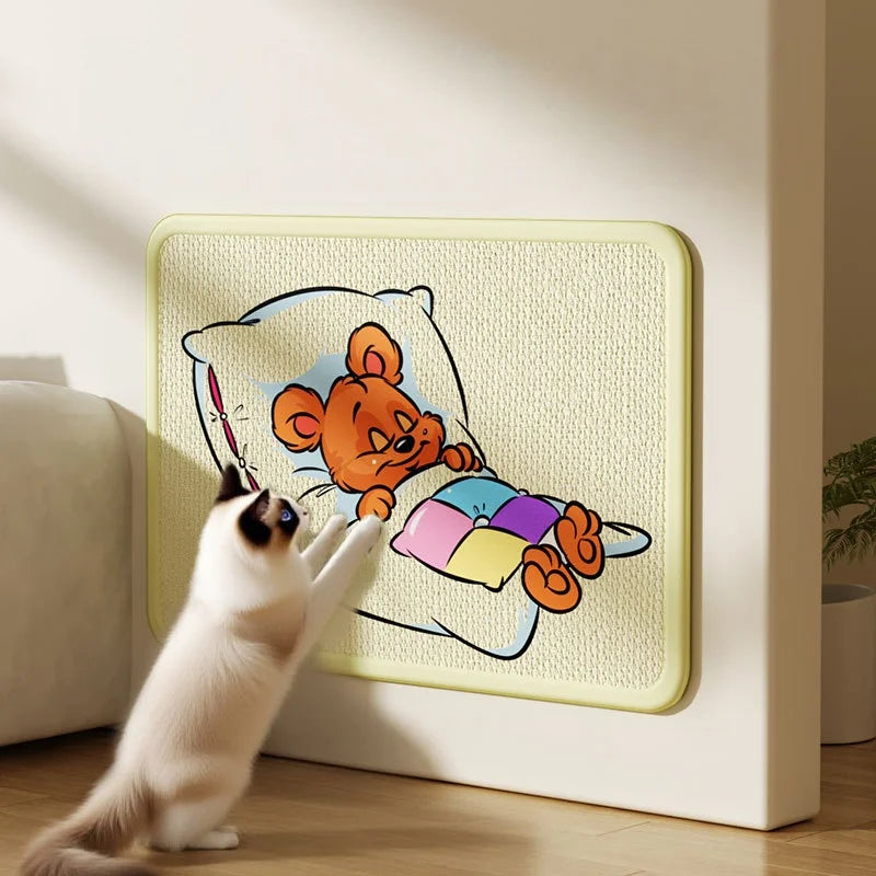 Scratcher Pad with Velcro Tape Wear Resistant Scratch Wall Scratchers for Floor Carpet Couch Furniture Sisal Cat Scratcher Mat