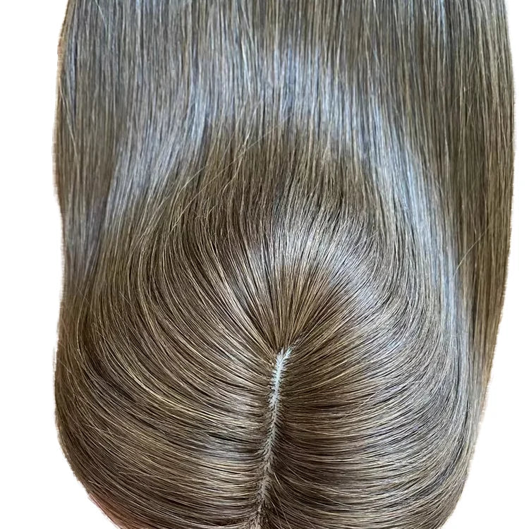 European Russian Virgin Human Hair Topper 5x6.5 Silk Lace Base Toupee Full End Cuticle Aligned Wefted Hair Hair Loss Treatment