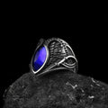 New Arrival Azuris Men's 925 Sterling Silver Ottoman Style Ring Turkey Natural Stone Aqeeq Fashion Model VALKH1024