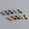 FUAMAY Silver Designs Beautiful Earring for Women 18k Vintage Sterling Silver Turquoise Ruby White Green Black Zircon Earrings
