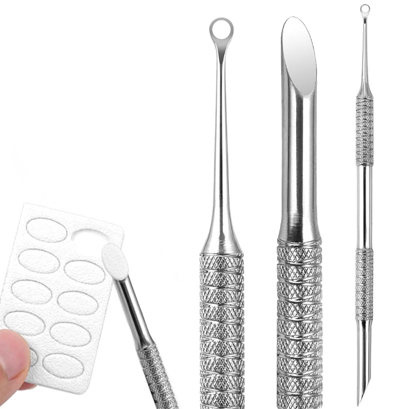 High Quality A+ Grade Stainless Steel Reusable Etching Tool Loop Scraper Circle Bevel Double-ended Nail Cuticle Pusher Manicure
