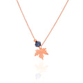 Women's 925 Sterling Silver Crystal Stone Plane Leaf Necklace EMNK1038