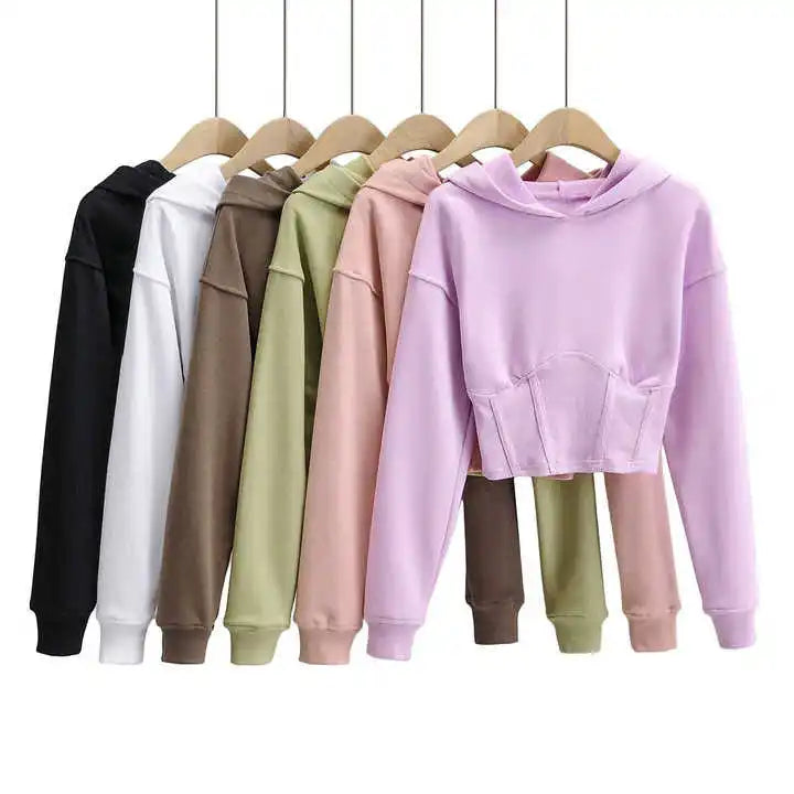 New Trending Low Moq Women's Long Padded Zipper Hoodie