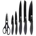 Bergner OSAKA 5-Piece Knife and Scissors Set in Stainless Steel Black