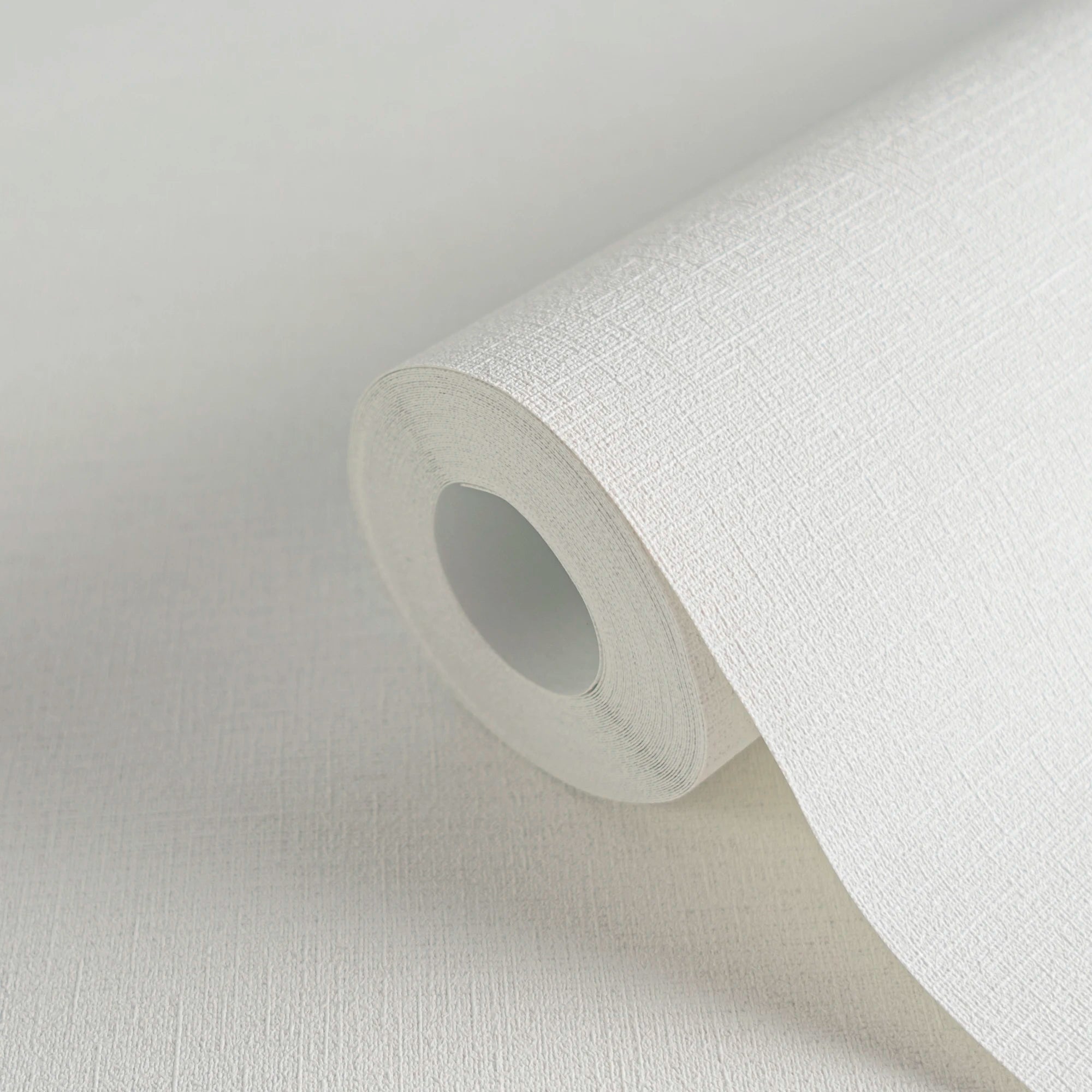 Made in Germany - Plain Wallpaper rolls Colour White Grey - Non Woven Vinyl - Wallpaper Textile Structure - 1005 x 053 m