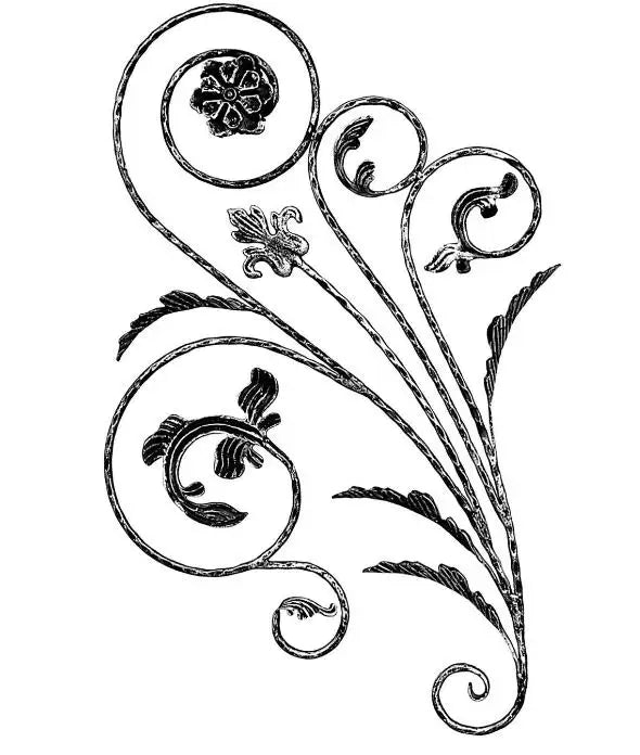 Wrought Iron Components Forged Elements  12mm 1080x600mm Forged Rosette for Gate  Fence Railing Handrail Balustrade