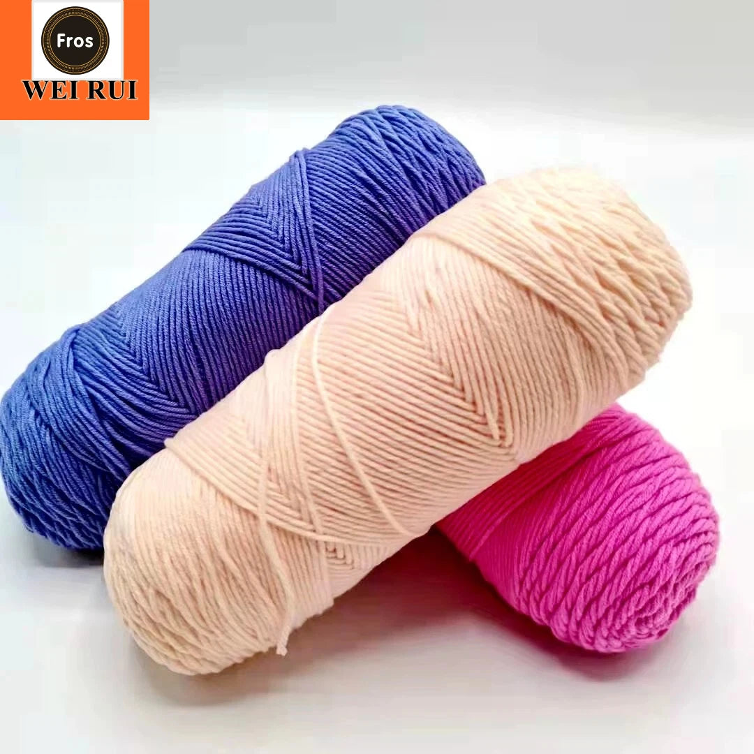 200G WHOLE SALE MILK COTTON YARN THICK MIXED 5PLY MILK COTTON YARN CROCHET