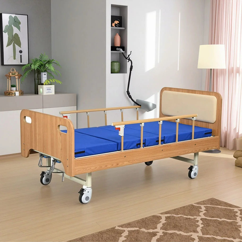 New Arrival Single Wooden Nursing Bed Multifunctional & Elderly Friendly for Hospitals & Nursing Homes