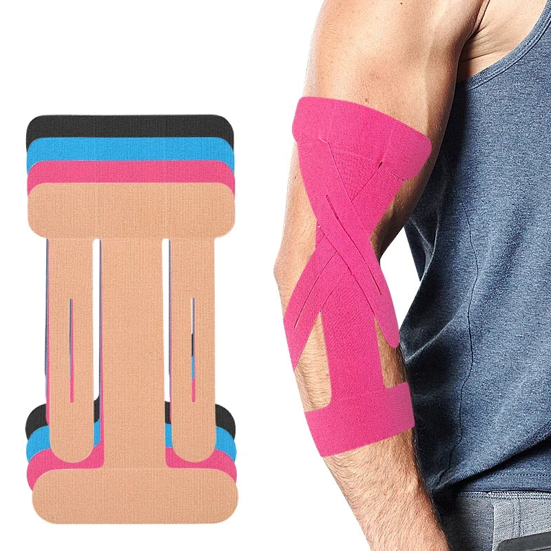 Melenlt Elastic Pre-Cut Kinesiology Tape for Elbow Support Athletic Muscle Relief Stability and Recovery Enhancer