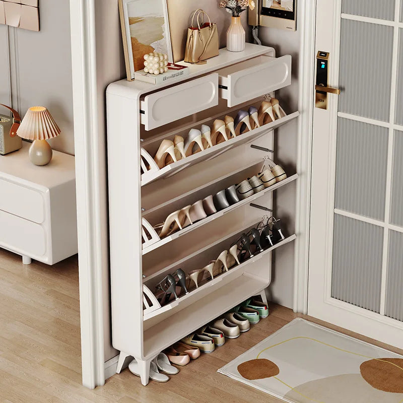 Tipping Bucket Shoe Cabinet Home Entrance Integrated Storage Furniture Organizer Shoe Rack Cabinet