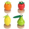 The New Building Block Toy Fruit Shape Sorter and Color Stacker Montessori Toys Set for Kids