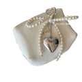 10 Years Factory Stock Korean Chic New Sweet Pearl Bowls Silver Love Pendant Keychain