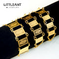 Simple Fashion Arabic Style Bracelet Charms 18k Gold Plated Vintage Brass Cuff Women Bracelet with Rose Pattern