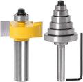 8mm Straight Shank Rabbeting Router Bits Milling Cutter with 6 Bearing Set for Woodworking Board Plywood Milling CNC Face Mill MegaBDM