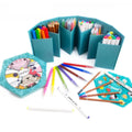 Deluxe 106-Piece Three-Dimensional Colored Cardboard Hexagonal Art Marker Stationery Set EN71/CE Certification Colors
