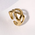 Beimai OEM Ring Braided Wrap Cross Waterproof Stainless Steel Open Adjustable Ring
