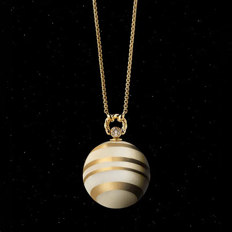 Low MOQ Wholesale Jewelry Dainty 925 Sterling Silver Christian Classic Zircon Galaxy Planet Pendant Necklace for Party Occasions