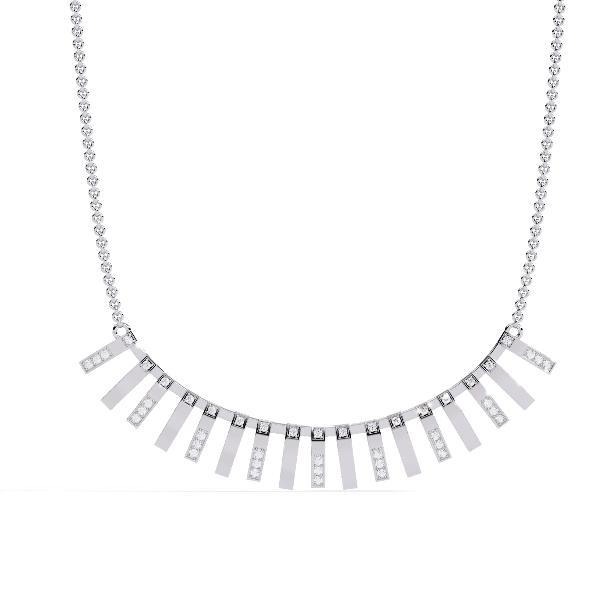 Custom Women's Trendy IGI Certified Sterling Silver & Gold White Gold Filled Lab Grown Round Diamond Necklaces 10k 14k 18k